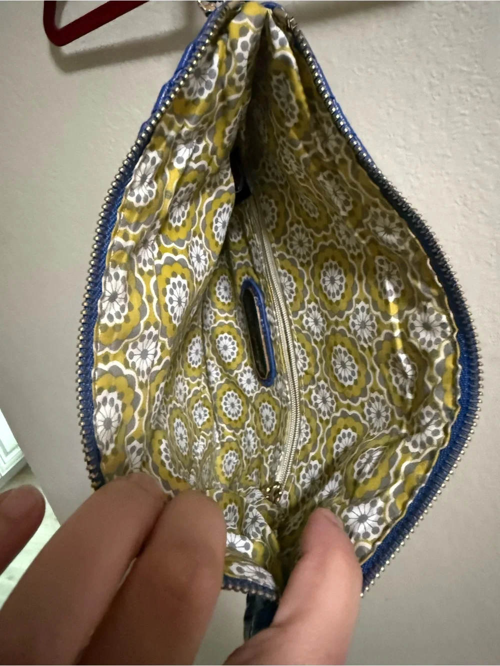 Urban Expressions Blue Woven Wristlet Clutch Vegan Leather - Picture 5 of 6